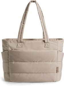 Bolso tote BAGSMART para mujeres, bolso de hombro ligero y acolchado con compartimentos, bolso de mano para viajes, trabajo, gimnasio | Ligero