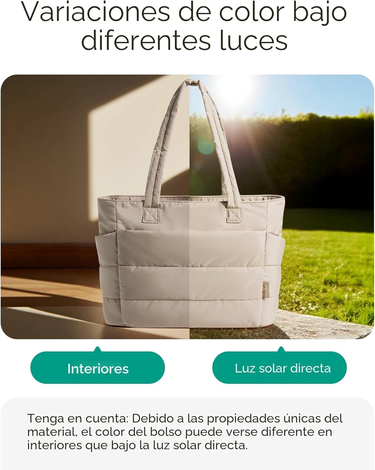 Bolso tote BAGSMART para mujeres, bolso de hombro ligero y acolchado con compartimentos, bolso de mano para viajes, trabajo, gimnasio | Ligero 4